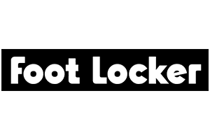 Foot Locker logo on a dark background, representing sports retail branding.