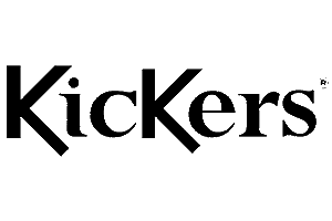 Kickers logo displayed on digital platform for TikTok shopping campaigns.
