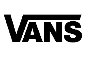 Vans logo displayed prominently on a black background, representing the iconic skateboarding and str.